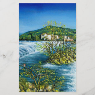 ARNO RIVER AT ROVEZZANO Florence Tuscany Landscape Stationery