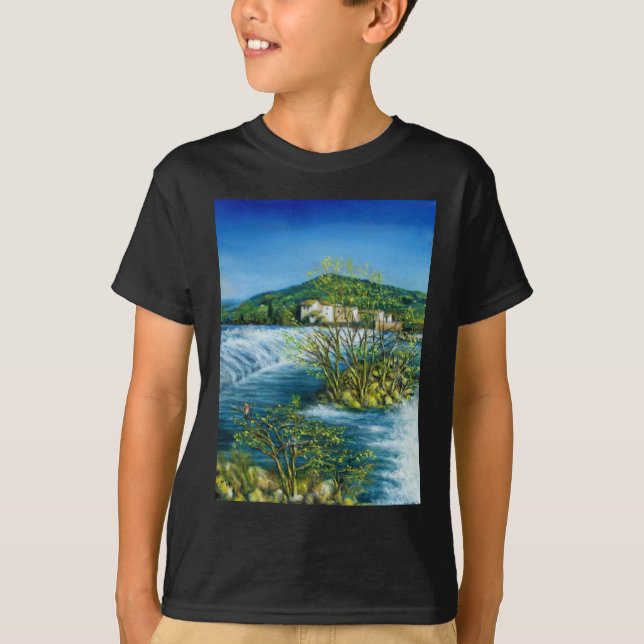 ARNO RIVER AT ROVEZZANO Florence Tuscany Landscape T-Shirt (Front)