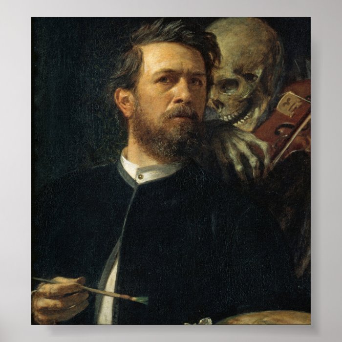 Arnold Böcklin   Self Portrait with Death Poster