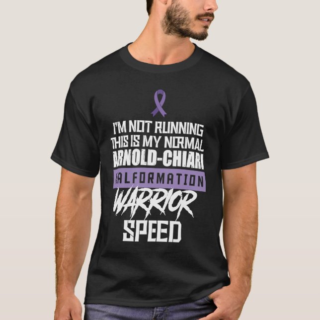 Arnold Chiari Malformation Warrior Running Awarene T-Shirt (Front)