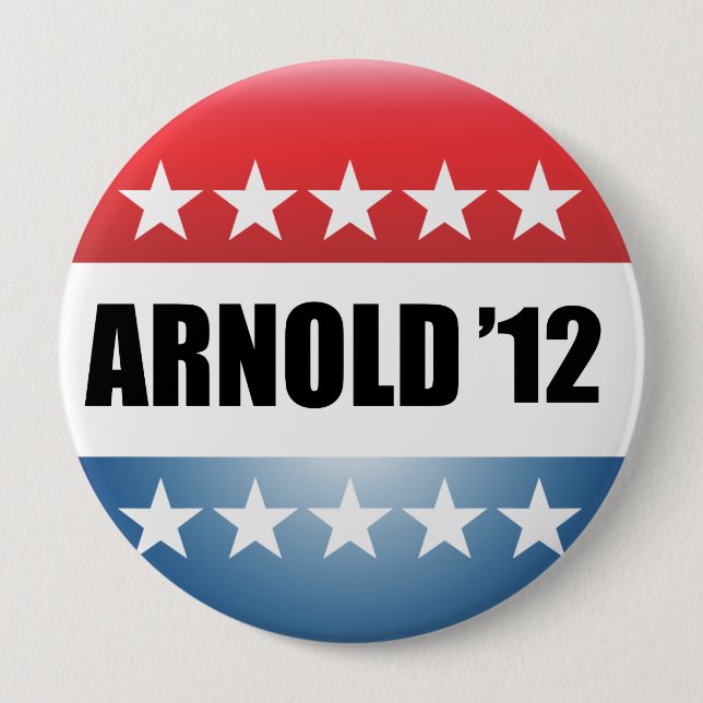 ARNOLD SCHWARZENEGGER PINBACK BUTTON (Front)