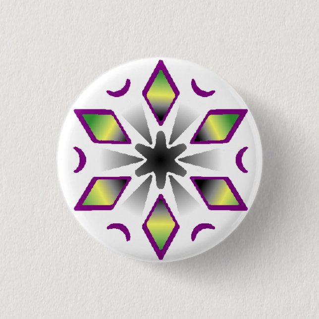 aro ace pride snowflake pinback button (Front)