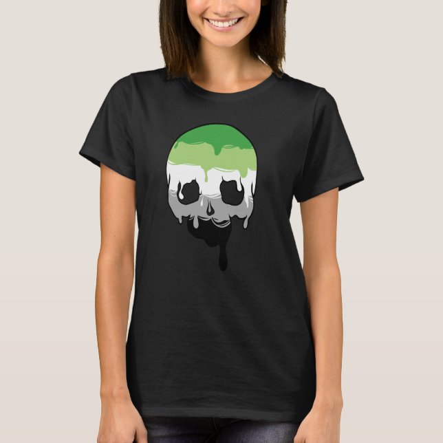 Aro Pride Dripping Skull T-Shirt (Front)