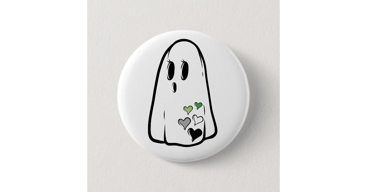 Aro Pride Ghost Button | Zazzle