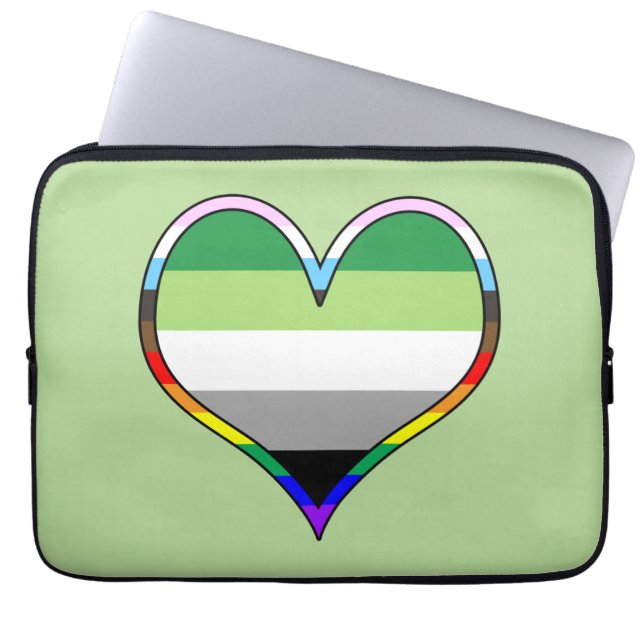 Aro Pride Heart Laptop Sleeve (Front)