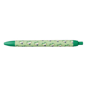 Aro Pride Heart Pattern Black Ink Pen