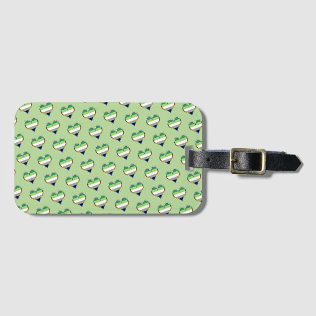 Aro Pride Heart Pattern Luggage Tag (Front Horizontal)