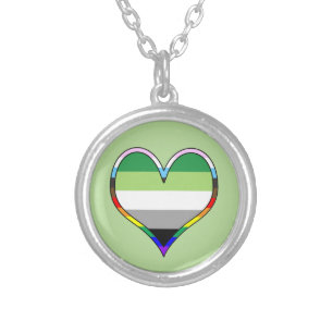 Aro Pride Heart Silver Plated Necklace