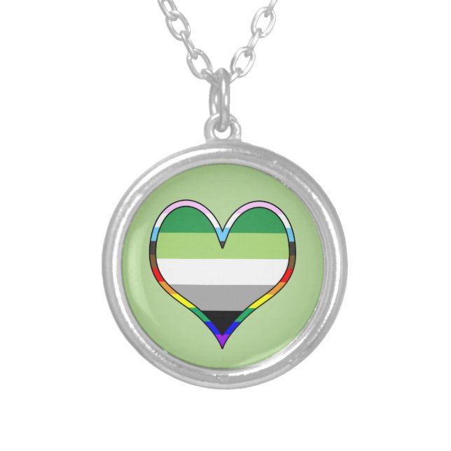 Aro Pride Heart Silver Plated Necklace (Front)
