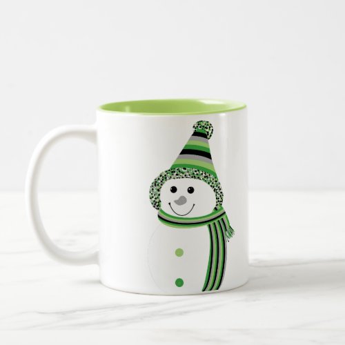Aro Pride Snowman Snowperson Green Grey Black Two_Tone Coffee Mug