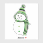 Aro Pride Snowman Snowperson Green Grey White Blac Sticker<br><div class="desc">Celebrate the season with this adorable snowperson dressed in the aro (aromantic) pride flag colors of black, grey, light green, dark green, and white. Whether you celebrate Christmas, Hanukkah, Kwaanza, winter solstice, or just the beauty of the snow, let this sweet smile remind you to embrace the joy of who...</div>
