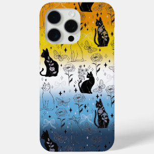 AroAce Agender Pride Black Cat - Mystical Witchy iPhone 15 Pro Max Case