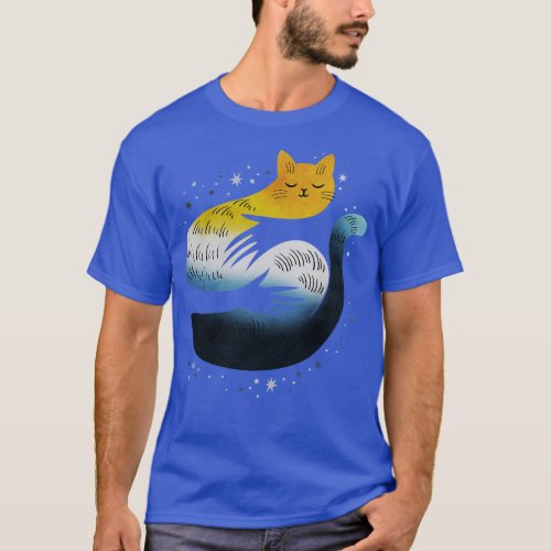 Aroace Cat Hug LGBT Asexual Aromantic Pride Flag T_Shirt
