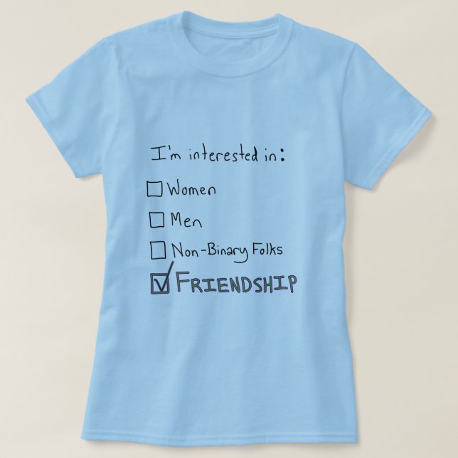 Aroace Friendship Checkmark T-Shirt (Design Front)