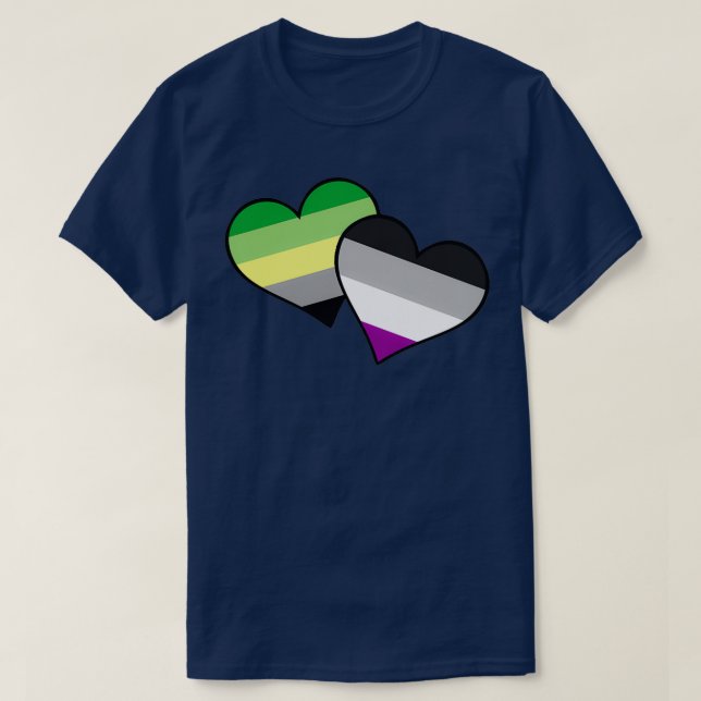 AroAce Hearts T-Shirt (Design Front)