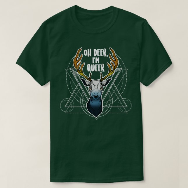 Aroace Oh Deer Im Queer T-Shirt (Design Front)