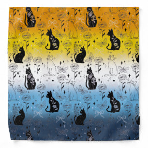 AroAce Pride Black Cat - Mystical Witchy Bandana
