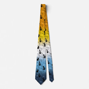 AroAce Pride Black Cat - Mystical Witchy Neck Tie