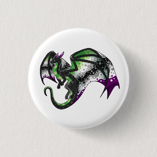 AroAce Pride Dragon Button (Front)