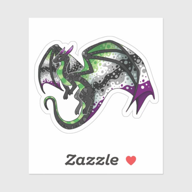 AroAce Pride Dragon Sticker (Sheet)