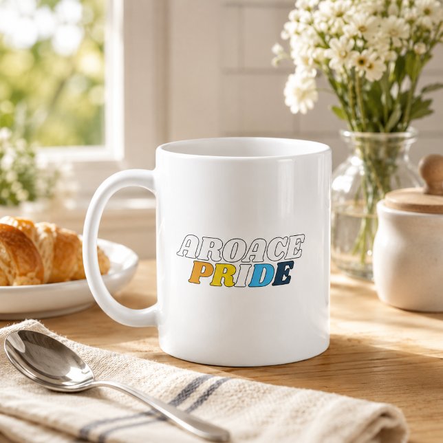 AroAce Pride Flag Colors Coffee Mug (Creator Uploaded)