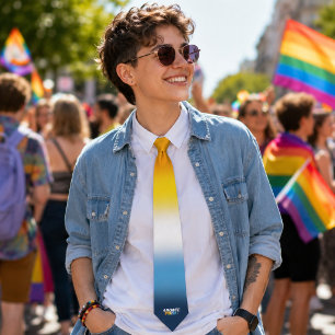 AroAce Pride Flag Colors Neck Tie