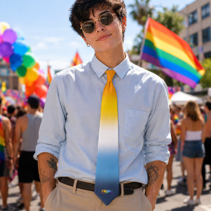 AroAce Pride - Rainbow Swoosh Neck Tie