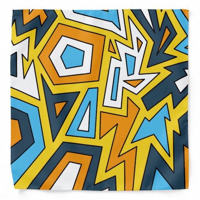 AroAce Pride Sunset Geometric Abstract Bandana (Front)