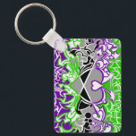 Aroace Radioactive Pride Flag Squiggles Keychain<br><div class="desc">Show off your Pride with this Aroace Pride design in Eiiri's signature squiggle style!</div>