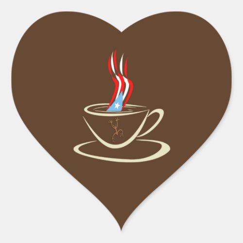 Aroma a Puerto Rico Coffee Mug Coqui  Heart Sticker