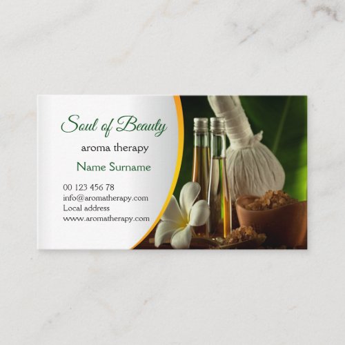 Aroma Therapist and Nutritionist Business Card