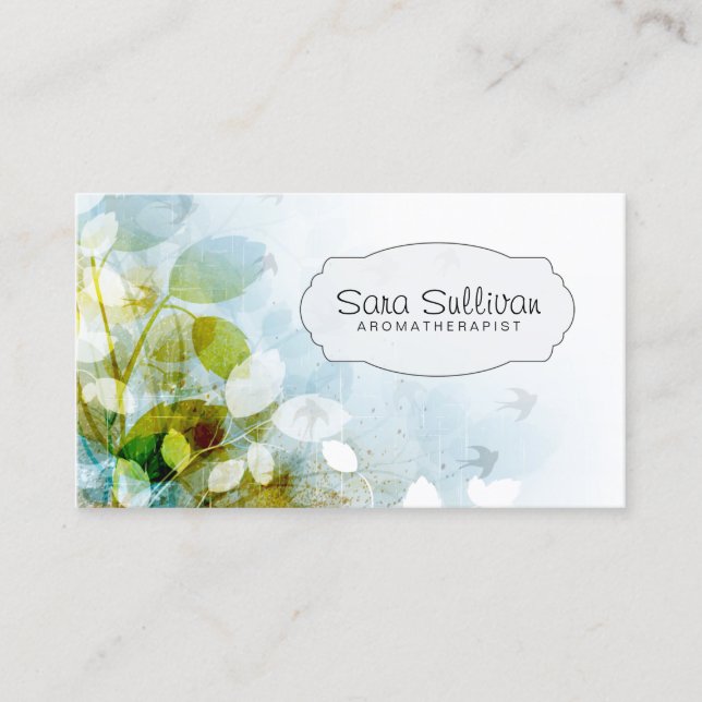 Aroma Therapist Elegant Nature Business Card (Front)