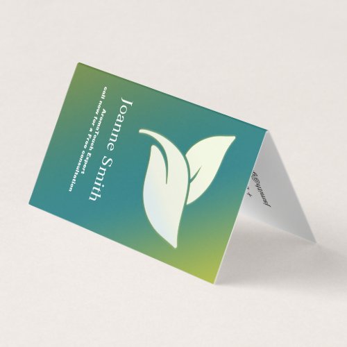Aroma Therapy Leaves with Green and Blue Gradient Business Card