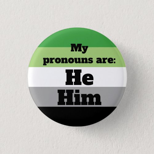 AromanticAro HeHim Pronouns Button
