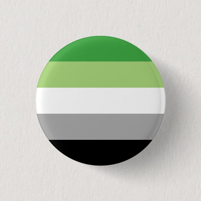 Aromantic/Aro Pride Flag Button (Front)