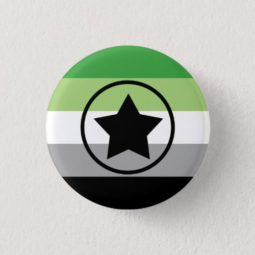 AromanticAro Pride Flag with a Star in Circle Button