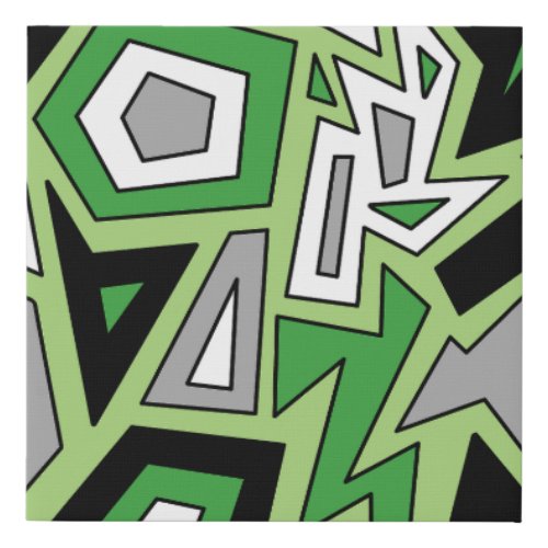 Aromantic Aro Pride Modern Geometric Abstract Faux Canvas Print