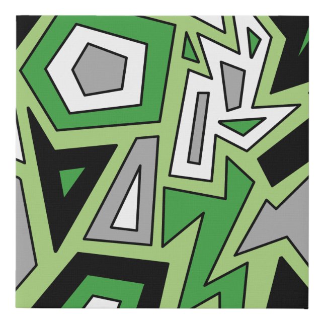 Aromantic Aro Pride Modern Geometric Abstract Faux Canvas Print (Front)