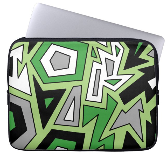 Aromantic Aro Pride Modern Geometric Abstract Laptop Sleeve (Front)