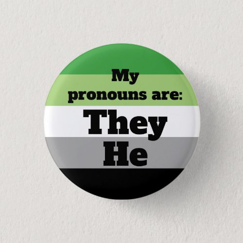 AromanticAro TheyHe Pronouns Button