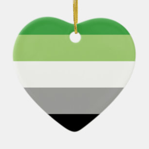 aromantic flag ceramic ornament