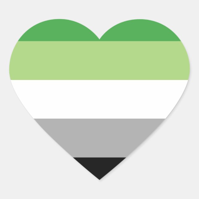 aromantic flag heart sticker (Front)