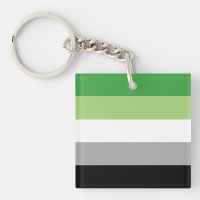 Aromantic Flag Keychain (Front)
