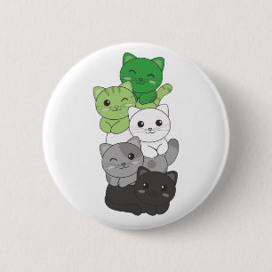 Aromantic Flag Non Binary Pride Lgbtq Cute Cat But Button