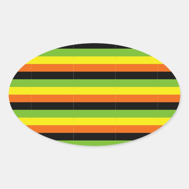 AROMANTIC FLAG PATTERN OVAL STICKER (Front)