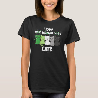 Aromantic Flag Pride LGBTQ Cats cute Aromantic Cat T-Shirt