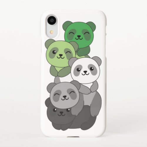 Aromantic Flag Pride Lgbtq Cute Panda Pile iPhone  iPhone XR Case