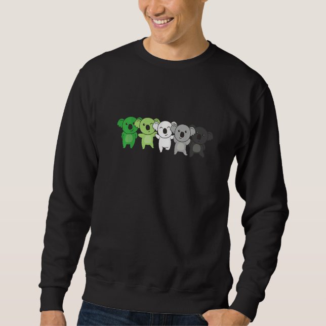 Aromantic Flag Pride Lgbtq Koalas Cute Aromantic K Sweatshirt (Front)