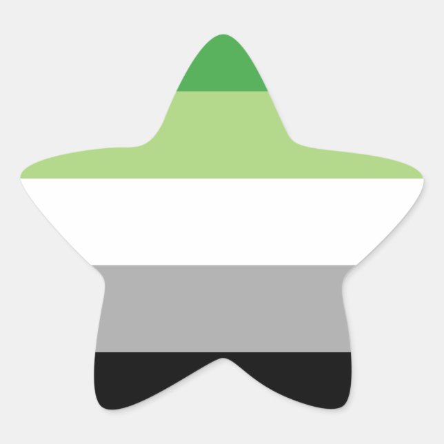 Aromantic flag star sticker (Front)
