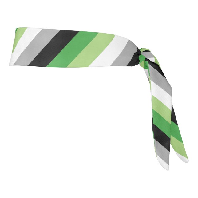 Aromantic Flag Tie Headband (Rotate 90)